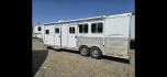 2007 White Feather Lite 3 Horse LQ , located at 923 US HWY 87 E., Billings, MT, 59101, (406) 245-0456, 45.795788, -108.451881 - 1 owner, very nice three horse Living quarters or Toy Hauler, Aluminum on aluminum, tires with less than 5000 miles.Never had a Horse in it, Purchased to use with four wheelers and side by sides, Back is insulated, no slants, Full bath shower toilet, Front queen bed, Couch makes into bed, Could slee - Photo#3